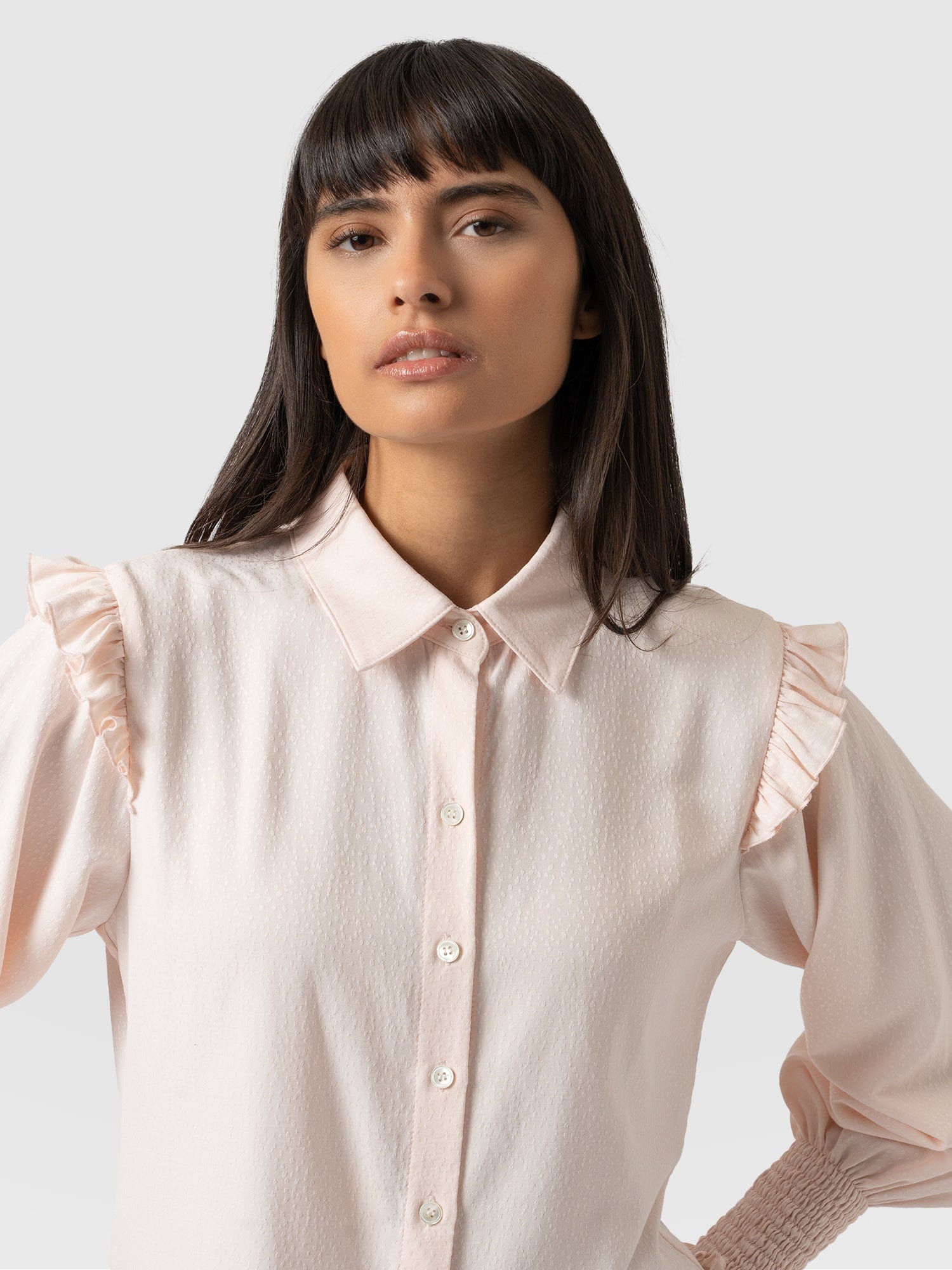 Taylor Frill Detail Blouse - Pastel Pink